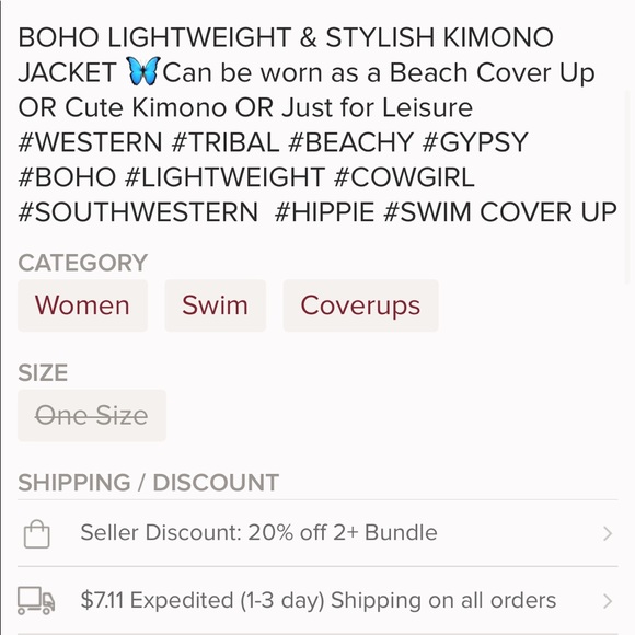 KIMONO 1X OVERSIZED SWIM COVER LIGHTWEIGHT JACKET PINK TURQ FIT S~1X HOST PICK - Picture 6 of 7